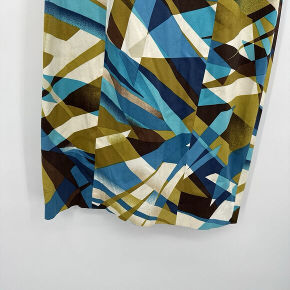 Nine West Y2k Style Multicolor Geometric Pattern Dress Size 2 Ruffle - Picture 3 of 9